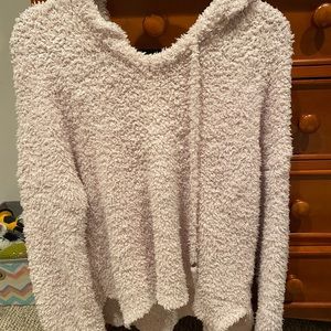 Fuzzy light pink sweater, can fit Medium or Large